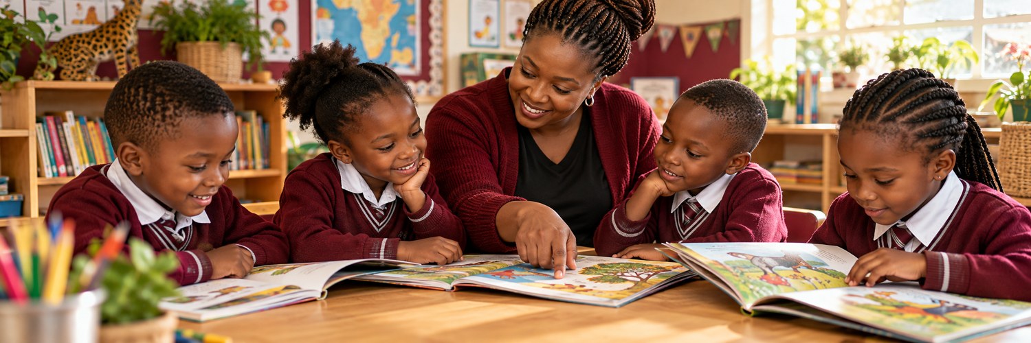 Illustrative reading and literacy scene