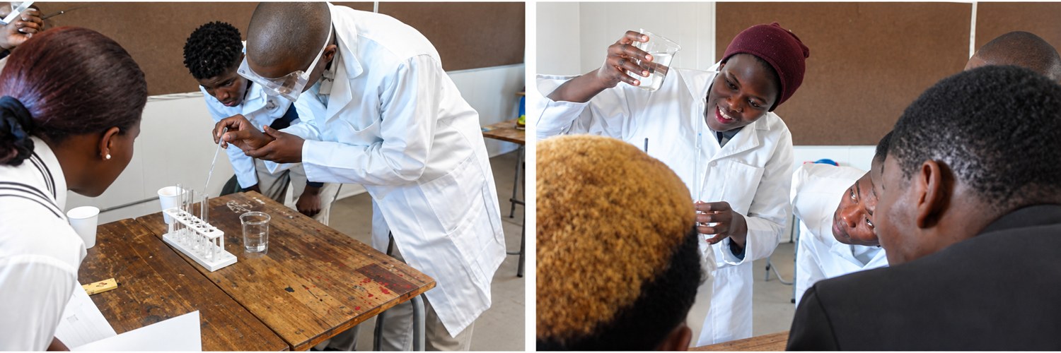 AI-enhanced archival image of practical science learning